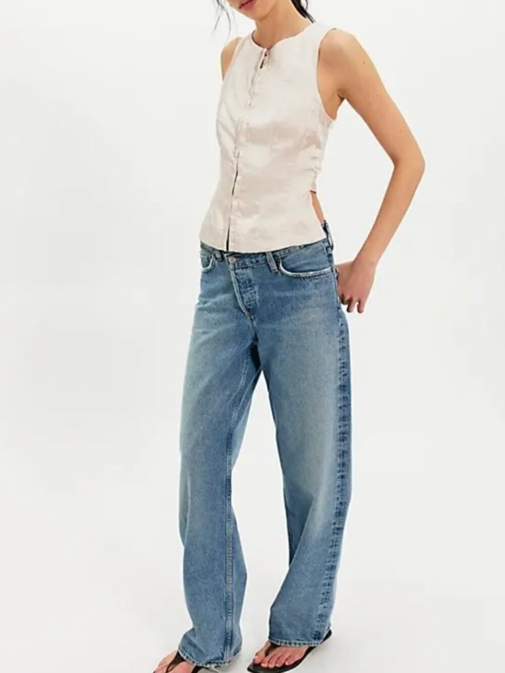 NWT Free People Odessa Top in Silver Peony